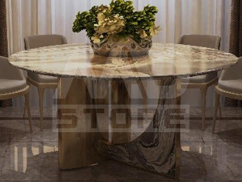DT8022-1 Round Dining Table (Diamond Plate)