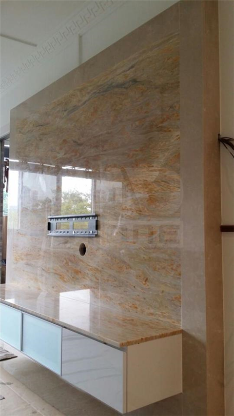 Marble TV Console - Golden Grain